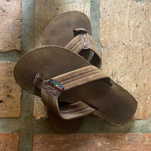 Kid’s leather Rainbow flip flops